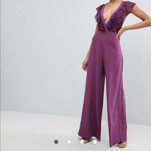 Purple lace jumpsuit